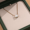 1.00 CT Oval Lab Grown Diamond Gold Necklace, Solitaire Pendant Dainty Gift for Her