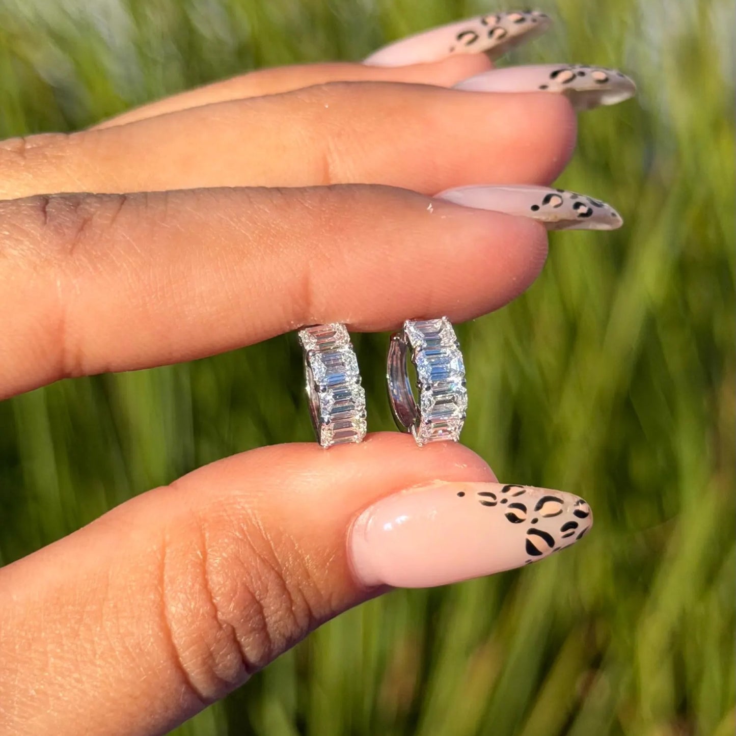 0.80 tcw emerald cut moissanite earring gift for her