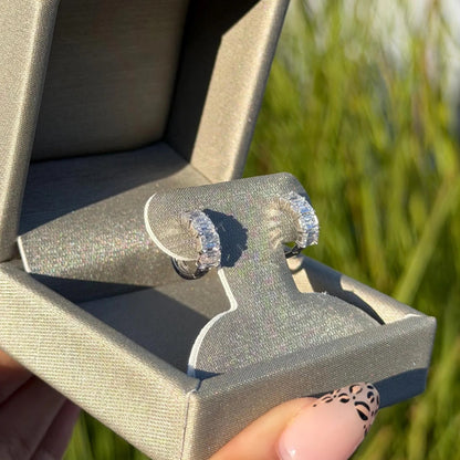 0.80 TCW Emerald Cut Moissanite Earring Gift For Her