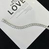 Emerald Cut Lab Grown Diamond Tennis Bracelet, With Bezel Set Gold Diamond Jewellery