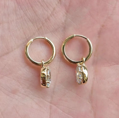 2.00 TCW Oval Cut Moissanite Diamond Hoop Earring Eight Prong Unique Jewellery