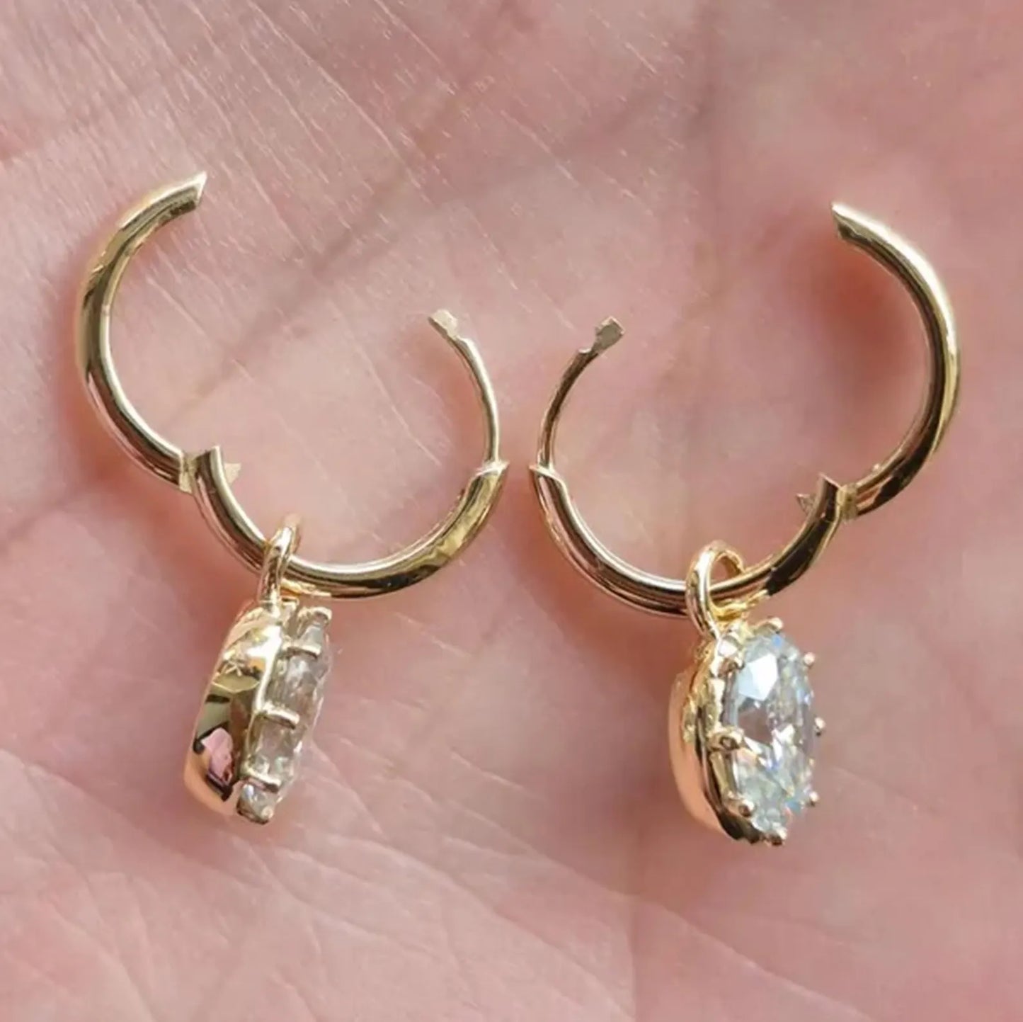 2.00 tcw oval cut moissanite diamond hoop earring eight prong unique jewellery