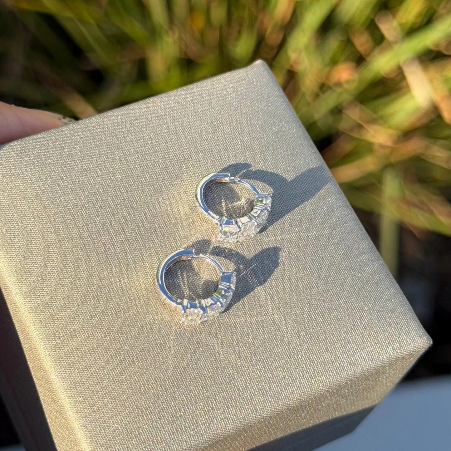 0.80 tcw emerald cut moissanite earring gift for her