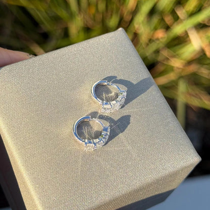 0.80 TCW Emerald Cut Moissanite Earring Gift For Her