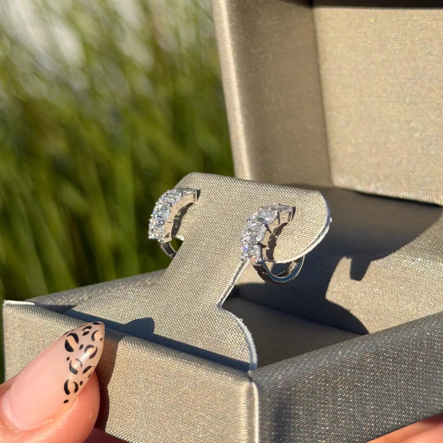 0.80 tcw emerald cut moissanite earring gift for her