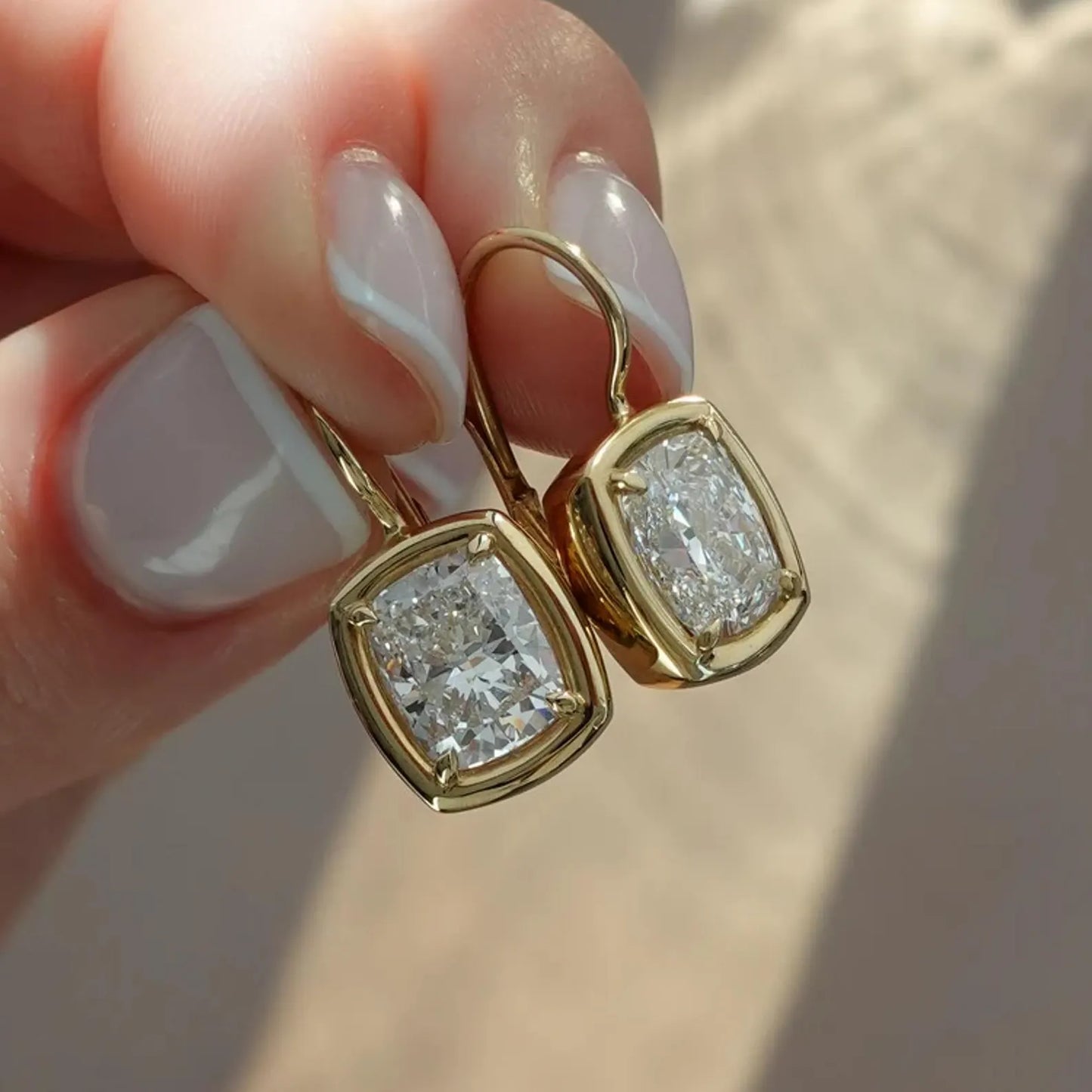 3.00 tcw elongated cushion cut moissanite diamond leverback drop earrings elegant gift