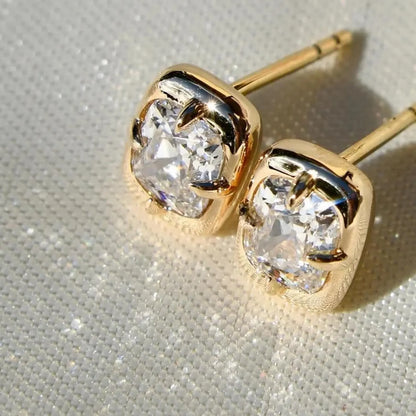 2.00 TCW Cushion Cut Lab Grown Diamond Stud Earring Bezel Set Jewellery