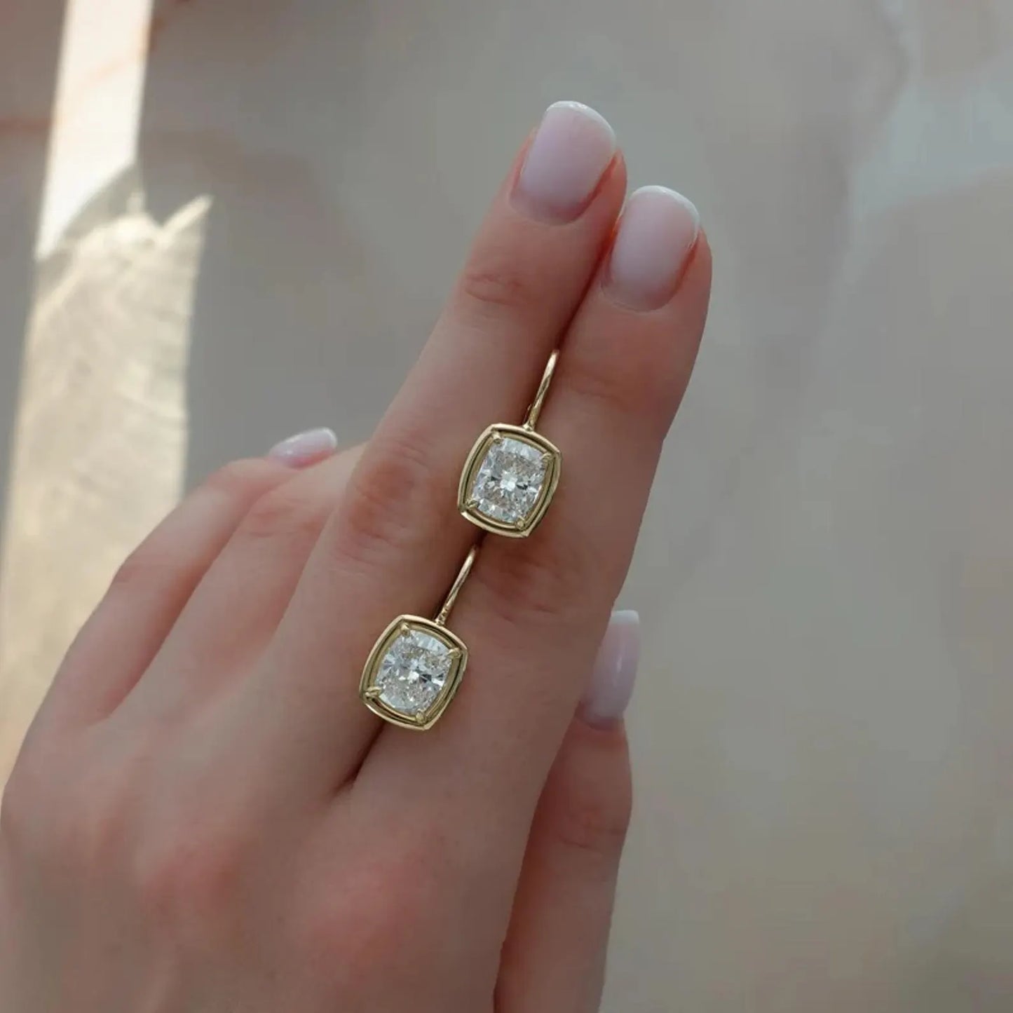 3.00 tcw elongated cushion cut moissanite diamond leverback drop earrings elegant gift