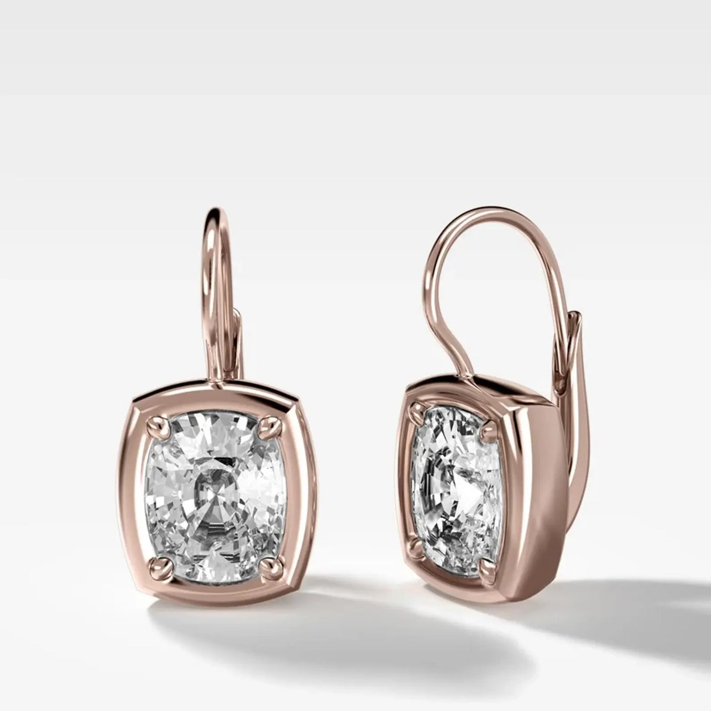 3.00 tcw elongated cushion cut moissanite diamond leverback drop earrings elegant gift