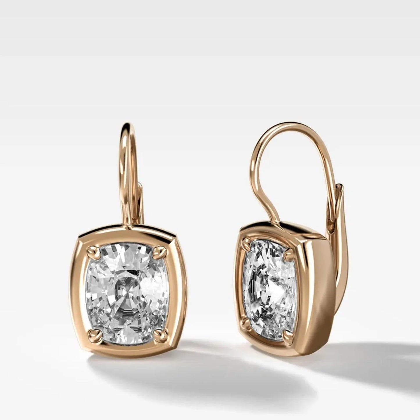 3.00 tcw elongated cushion cut moissanite diamond leverback drop earrings elegant gift