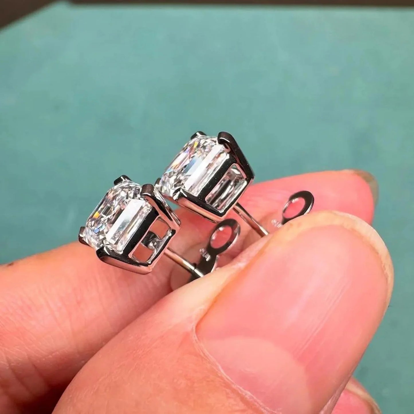 2.00 tcw asscher cut lab grown diamond stud earring dailywear gift