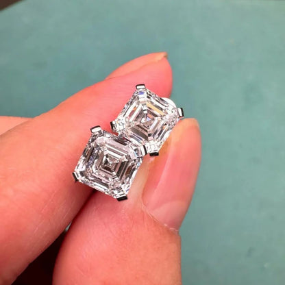 2.00 TCW Asscher Cut Lab Grown Diamond Stud Earring Dailywear Gift