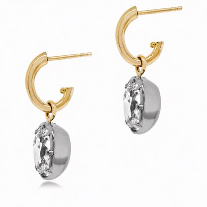 3.00 TCW Old Mine Cushion Cut Lab Grown Diamond Hoop Drop Earring Bezel and Prong Dailywear Jewellery