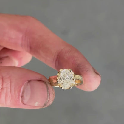 Oval Cut Moissanite Engagement Ring Solitaire Gold Wedding Ring