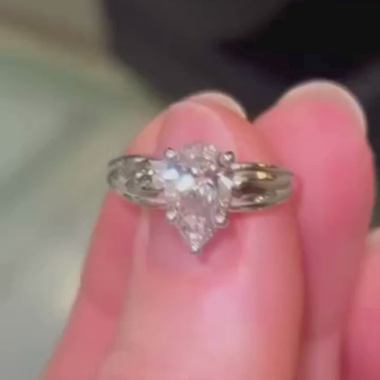 Gold diamond ring stylish close detail