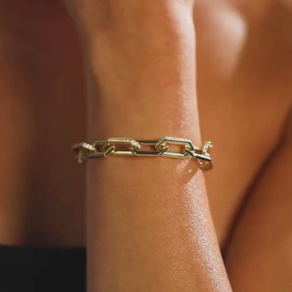 2.00 TCW Round Cut Lab Grown Diamond Link Bracelet Pave Chain