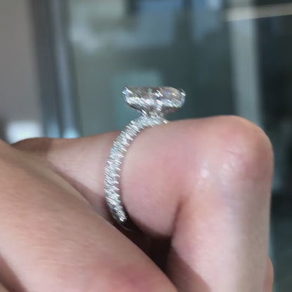 Oval Moissanite Diamond Ring Hidden Halo Oval Engagement Ring  Wedding Rings For Women Anniversary Ring Handmade Ring