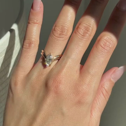 2.00 CT Marquise Cut Moissanite Engagement Ring Set Curve Band Wedding Bridal Set