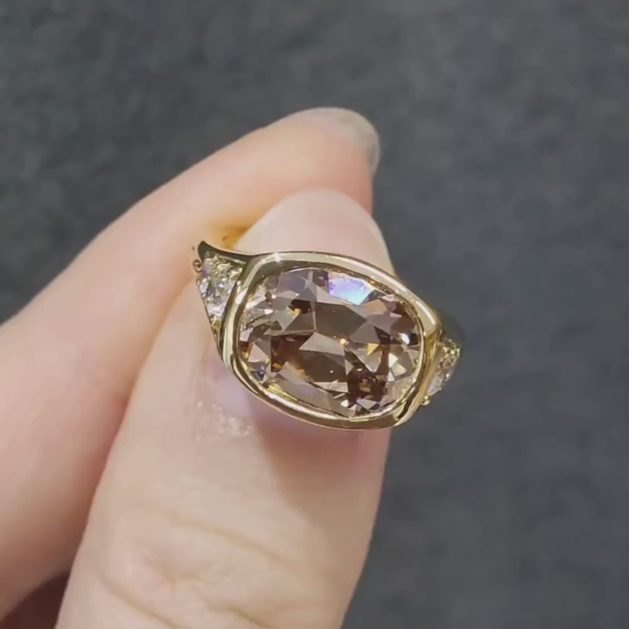 brown diamond ring for her