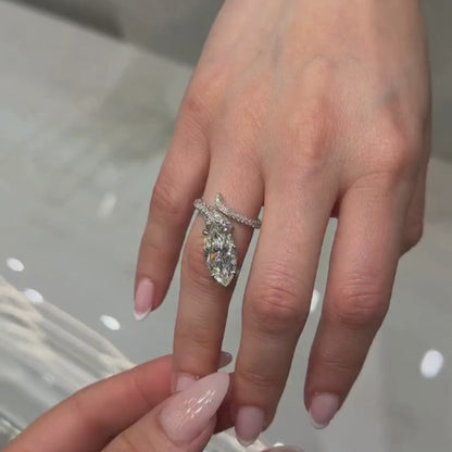 Luxury Marquise Cut Lab Grown Diamond Wrap Engagement Ring