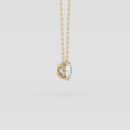1.00 CT Round Moissanite Diamond Solitaire Necklace Gold Minimalist Pendant