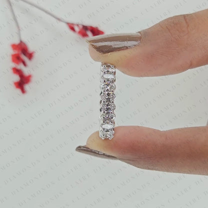 3.90 TCW Oval Cut Lab Grown Diamond Band Eternity Classic Stackable Band Elegant Anniversary Timeless Bridal Jewelry