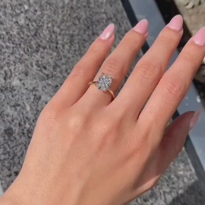 Oval Cut Moissanite Engagement Ring Hidden Halo Solitaire Ring  Wedding Ring Anniversary Rings For Women Promise Ring