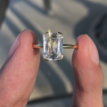 Criss Cut Lab Grown Engagement Ring Gold Antique Diamond Wedding Ring