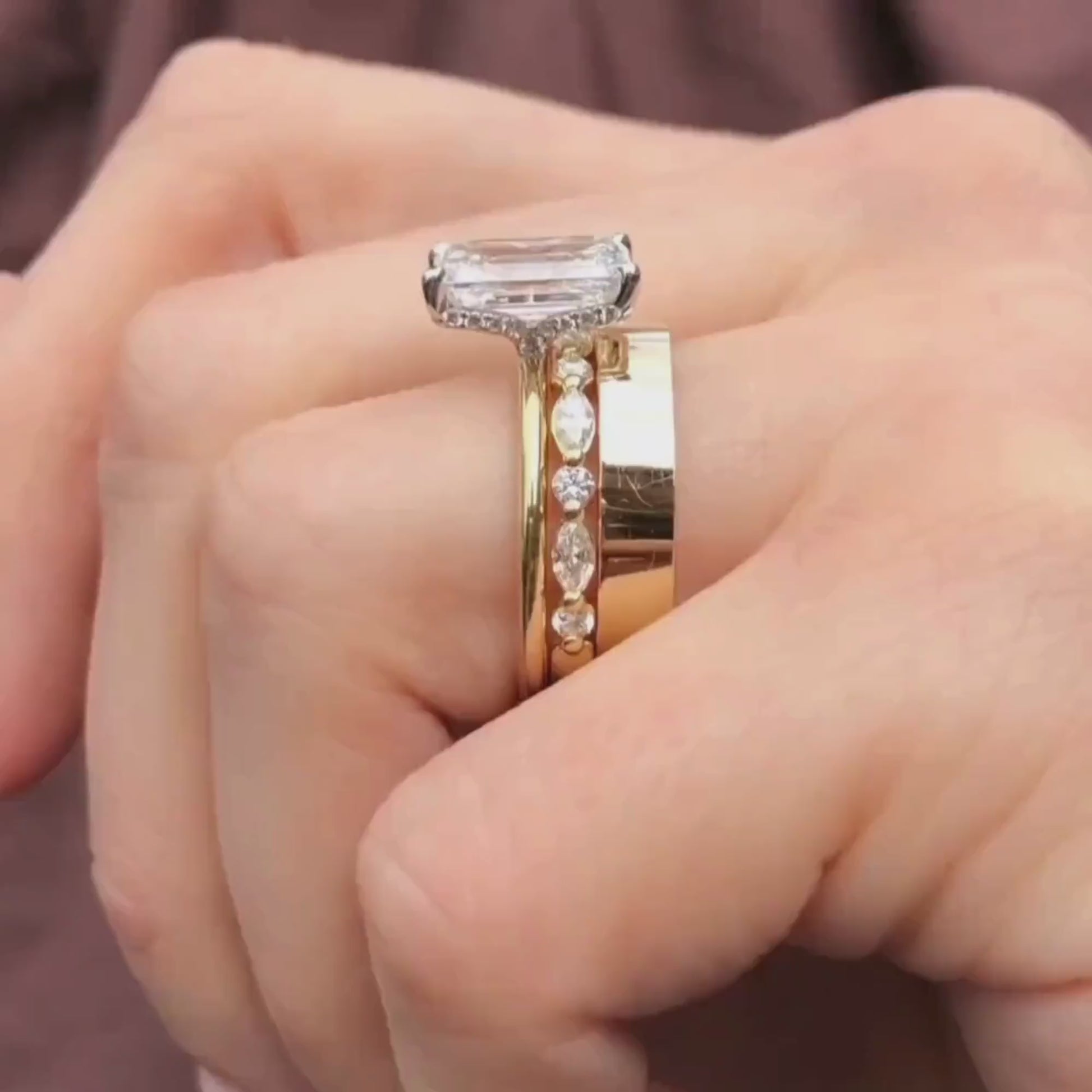 Gold diamond ring aesthetic close-up
