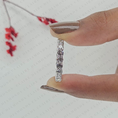 2.20 TCW Elegant Full Eternity Moissanite Diamond Wedding Band with Round Brilliant Diamonds