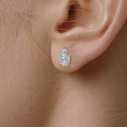 Dainty 2.00 TCW Pear Moissanite Stud Earrings Elegant Teardrop Design