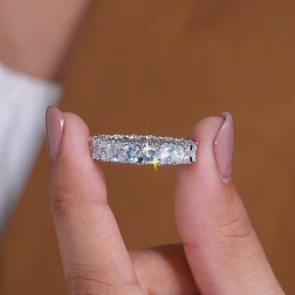 4.59 TCW Round Cut Moissanite Diamond Eternity Band Ring – Timeless Sparkling Wedding Jewelry Design