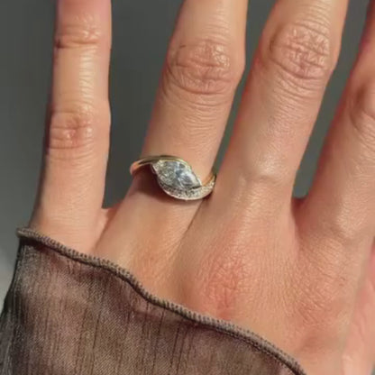 East West Marquise Lab Grown Engagement Ring V Prong Wedding Ring