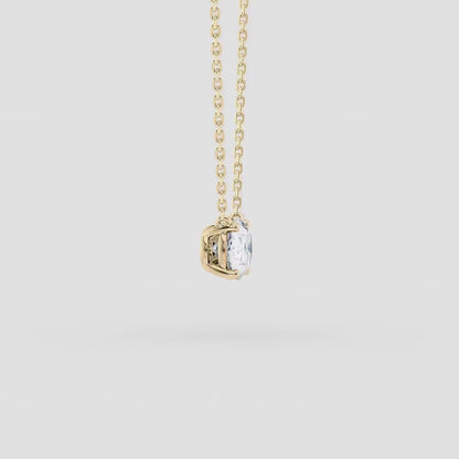1.00 CT Oval Lab Grown Diamond Gold Necklace, Solitaire Pendant Dainty Gift for Her