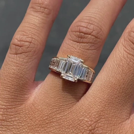 Golden silver diamond crystal ring stylish design