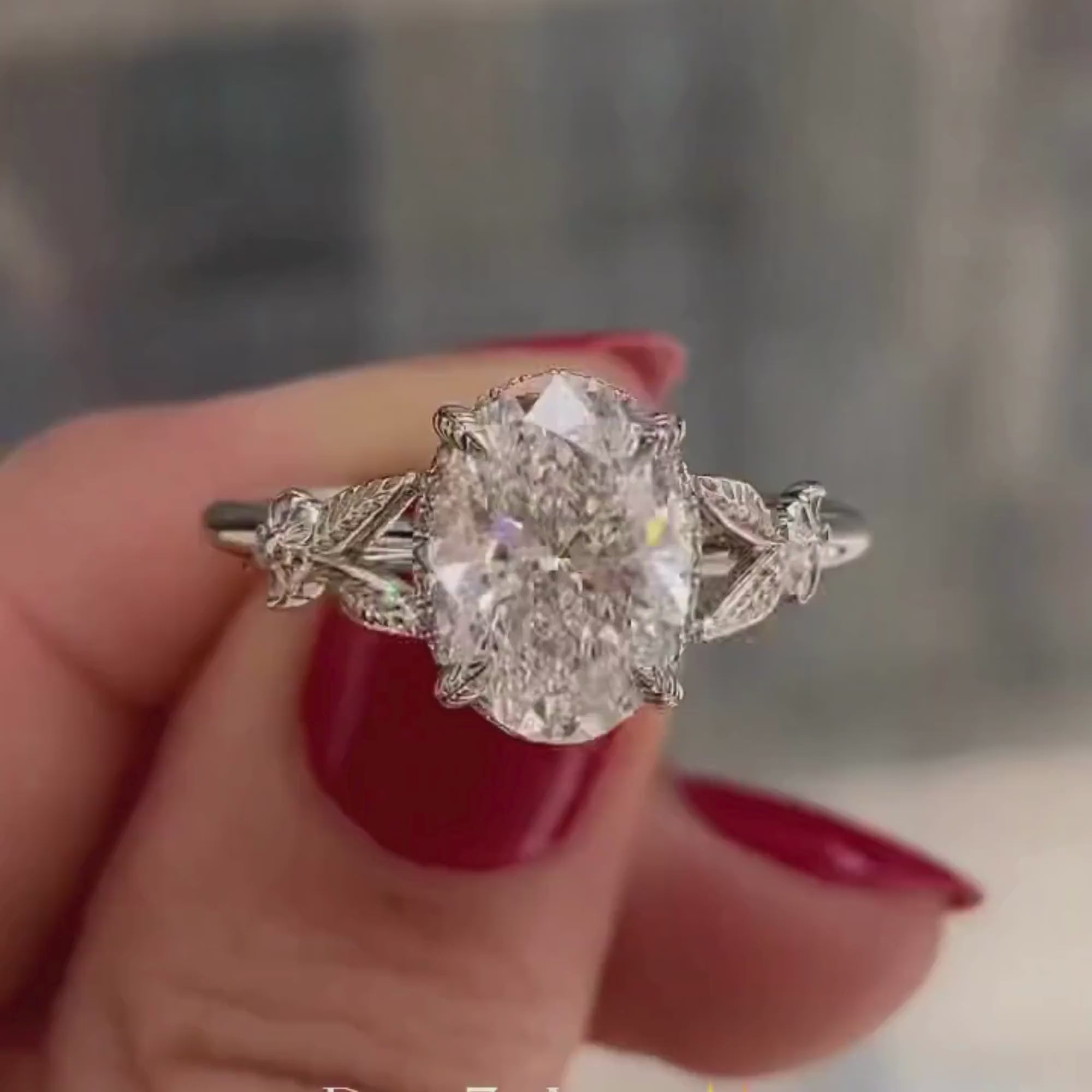 Silver ring with crystal diamond shine