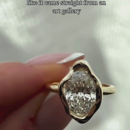 Half Bezel Set Oval Moissanite Vintage Engagement Ring  Wedding Antique Ring Unique Anniversary Rings For Women