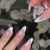 Silver crystal ring elegant design for women