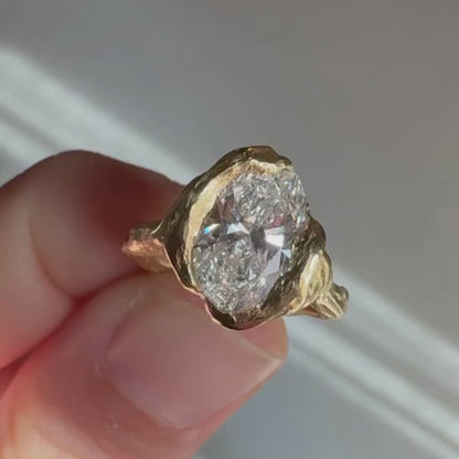 Antique Vintage Oval Cut Half Bezel Moissanite Engagement Ring Solid Gold Unique Wedding Ring Art Deco Anniversary Ring For Women