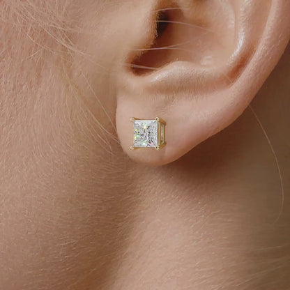 1.00 TCW Princess Lab Grown Diamond Stud Earring Gift For Her