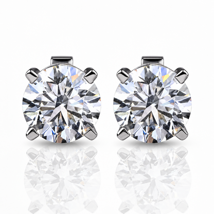 925 Silver Stud Earring Studded With 5 MM Round Cut in Moissanite Diamond by Claire Diamonds